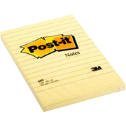 POST-IT NOTAS GRAN FORMATO AMARILLAS 102x152mm LINEAS 6-PACK FT5